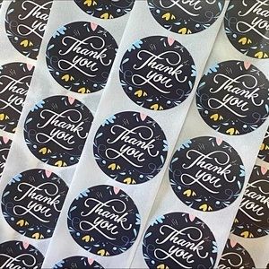 40 Small Thank You Stickers! (Quarter Size)
